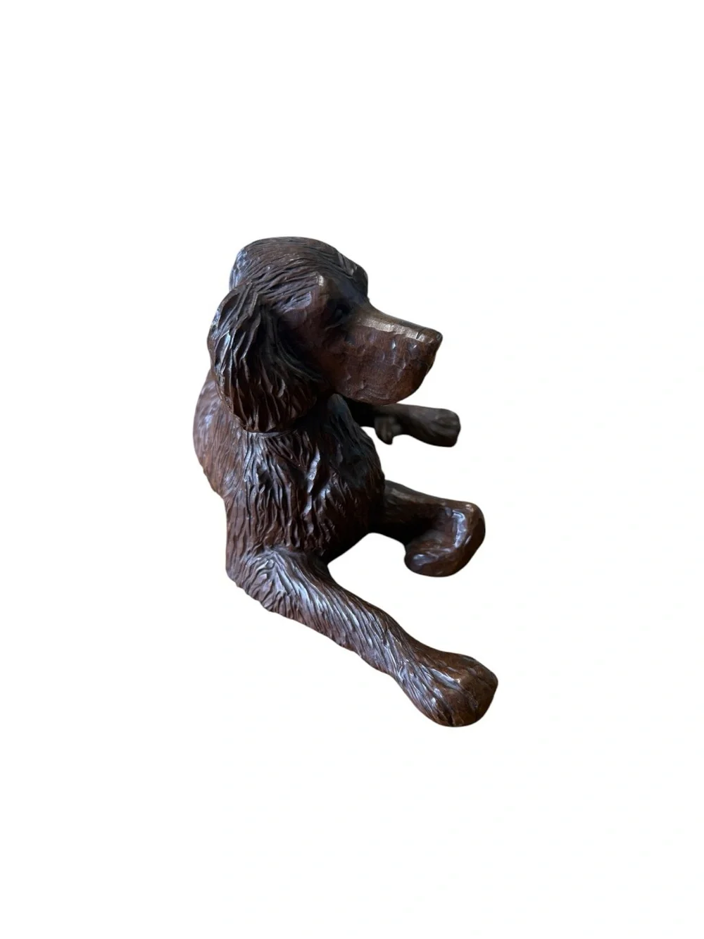 Vintage Red Mill Hand Crafted Carved Brown Pecan Shell Resin Irish Setter Dog